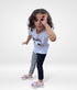 Hello Kitty Cotton Pajama Set (White/Black)